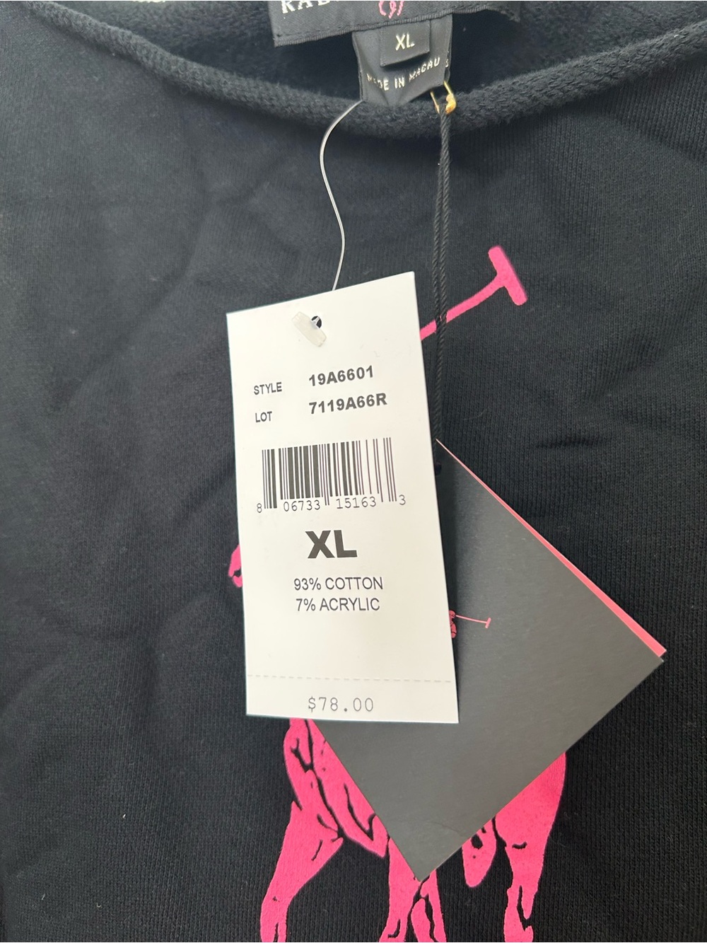 Ralph Lauren Black Label Vintage Pink Pony Off Shoulder Sweatshirt - Picture 5 of 11
